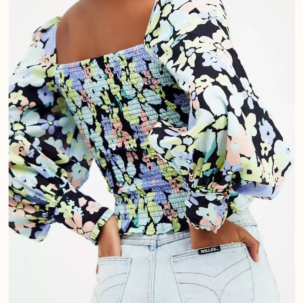 FREE PEOPLE Ariana Printed Crop Top - Size Medium